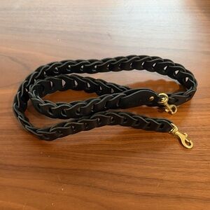 Clare V. Black Leather Chain Strap with Gold Clasps